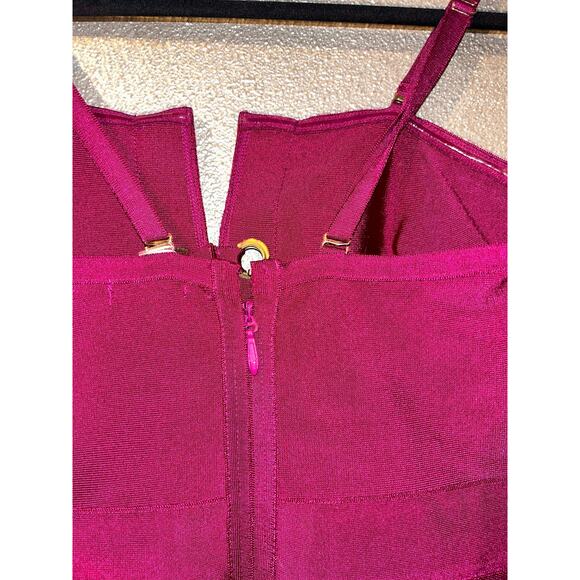 WOW Couture Purple Grommet Bandage Peplum Dress NWT Bodycon Mini Adjustable Sm - Picture 7 of 13